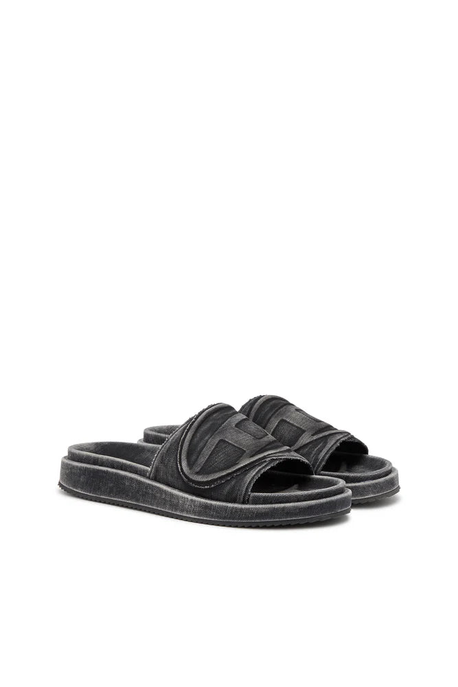 Sa-Slide D-Denim slides with embossed strap
