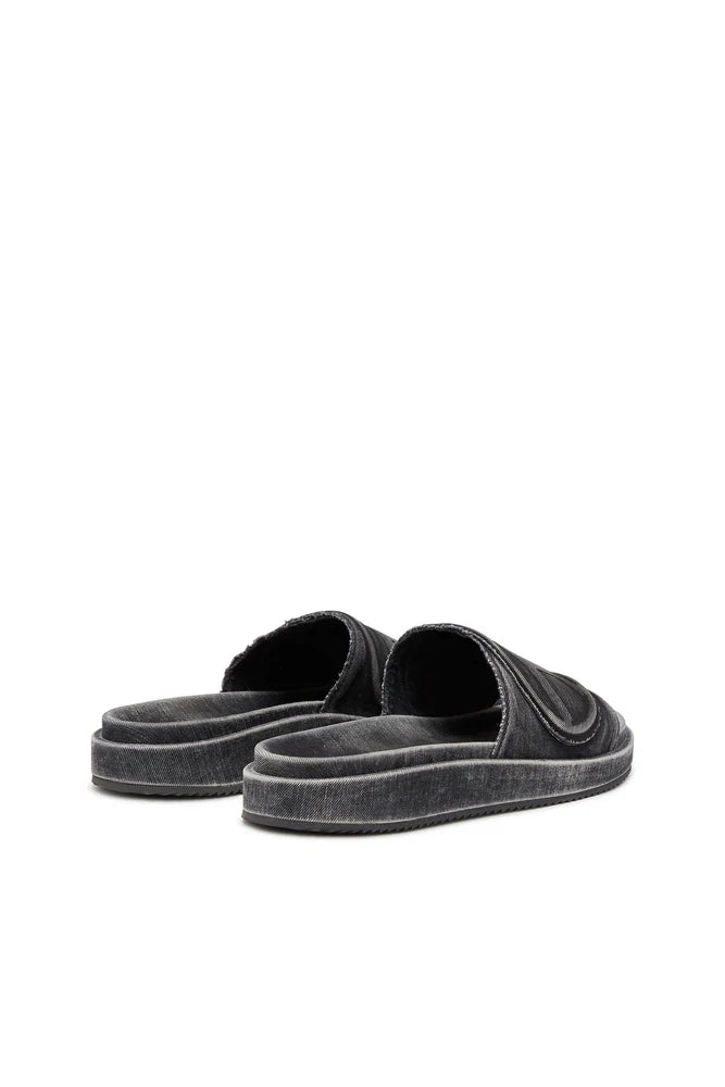 Sa-Slide D-Denim slides with embossed strap