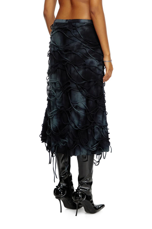Midi skirt with floating strands