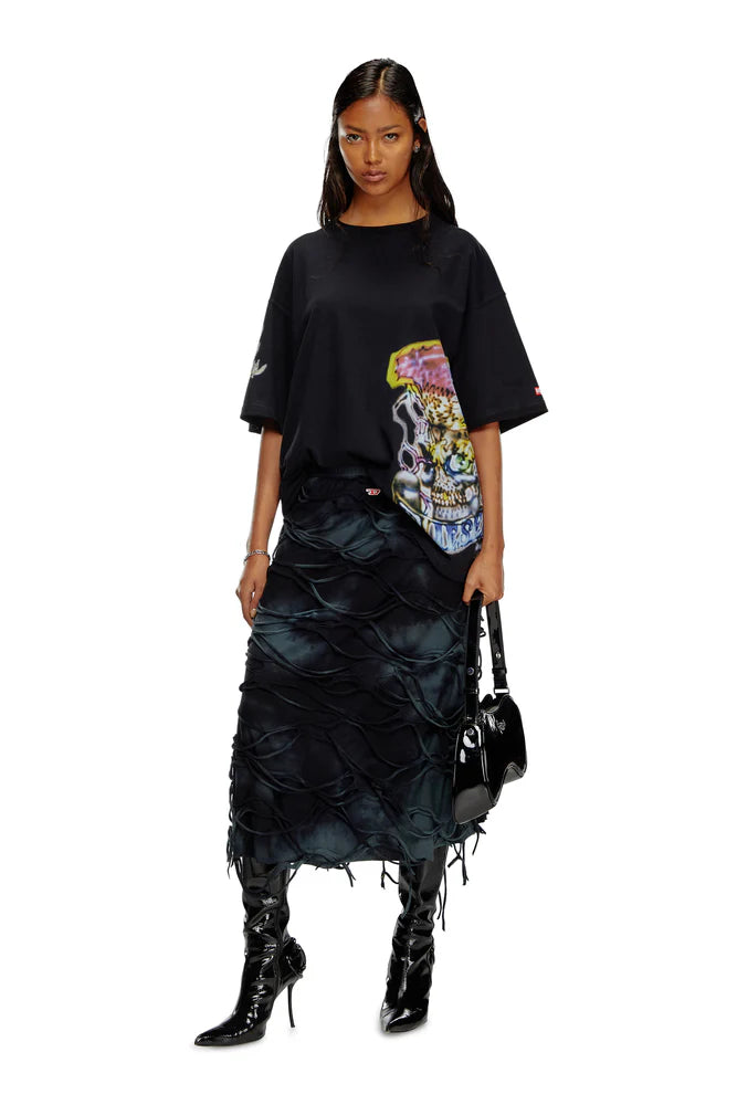 Midi skirt with floating strands
