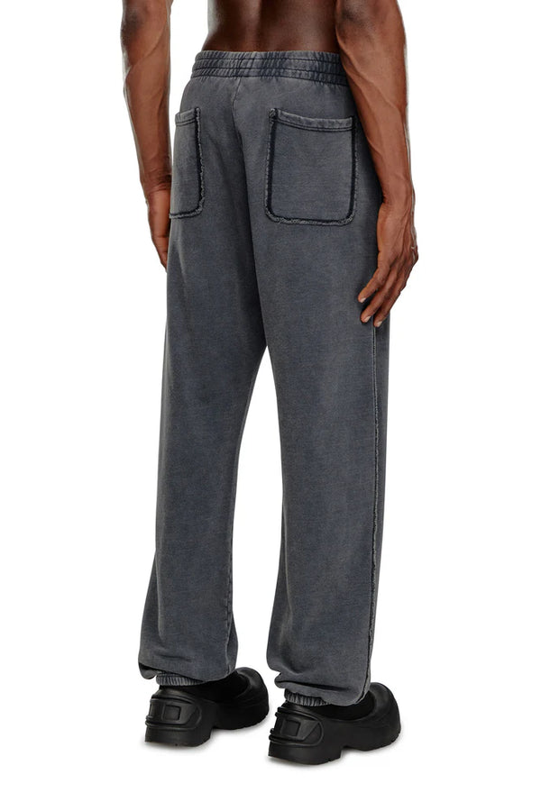 Track pants with embroidered logos