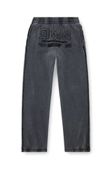 Track pants with embroidered logos