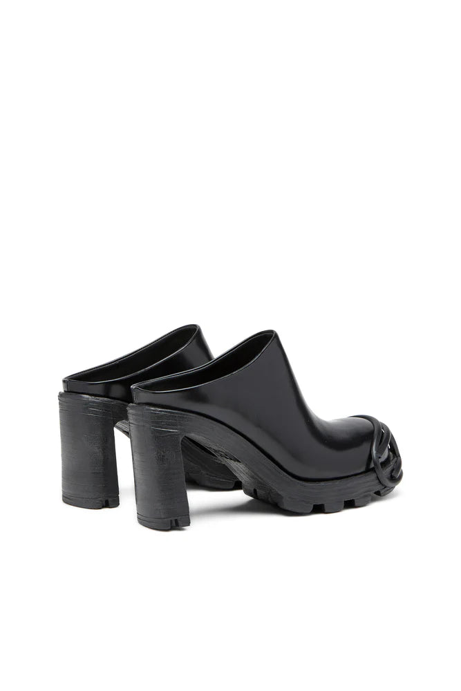 D-Hammer-High-heel mules with Oval D plaque