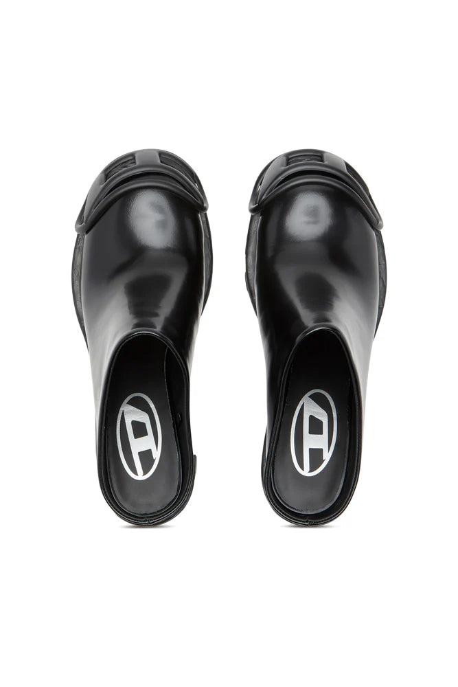 D-Hammer-High-heel mules with Oval D plaque