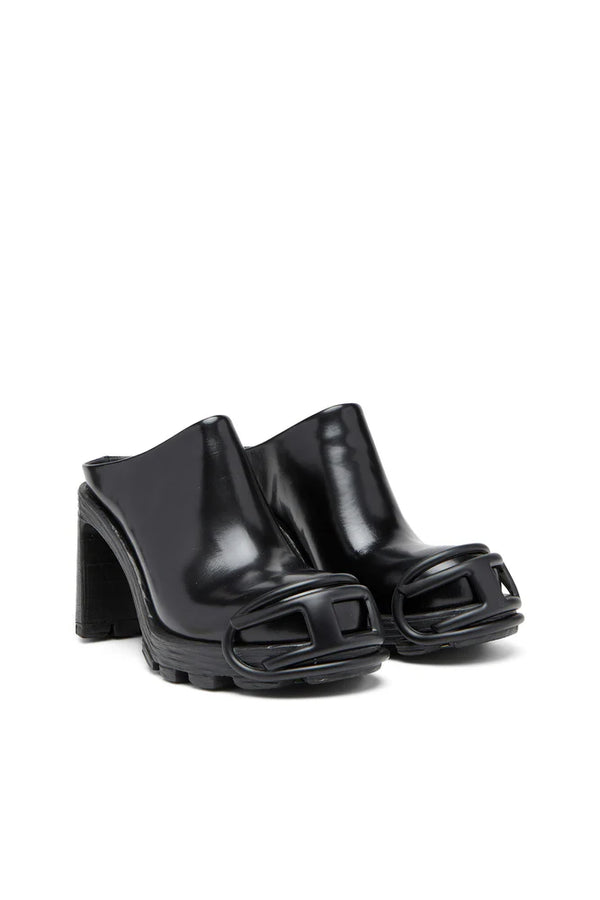 D-Hammer-High-heel mules with Oval D plaque