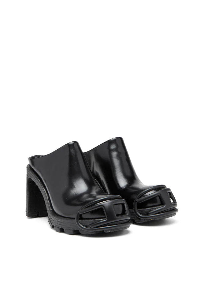 D-Hammer-High-heel mules with Oval D plaque