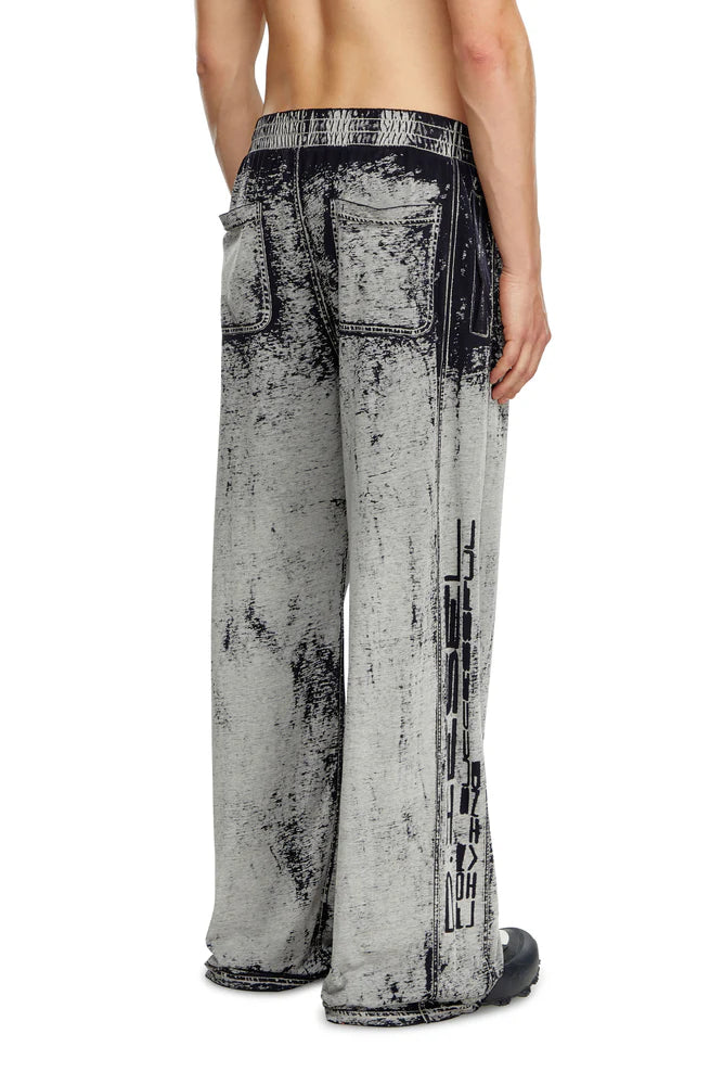 Track pants in burnout plated jersey
