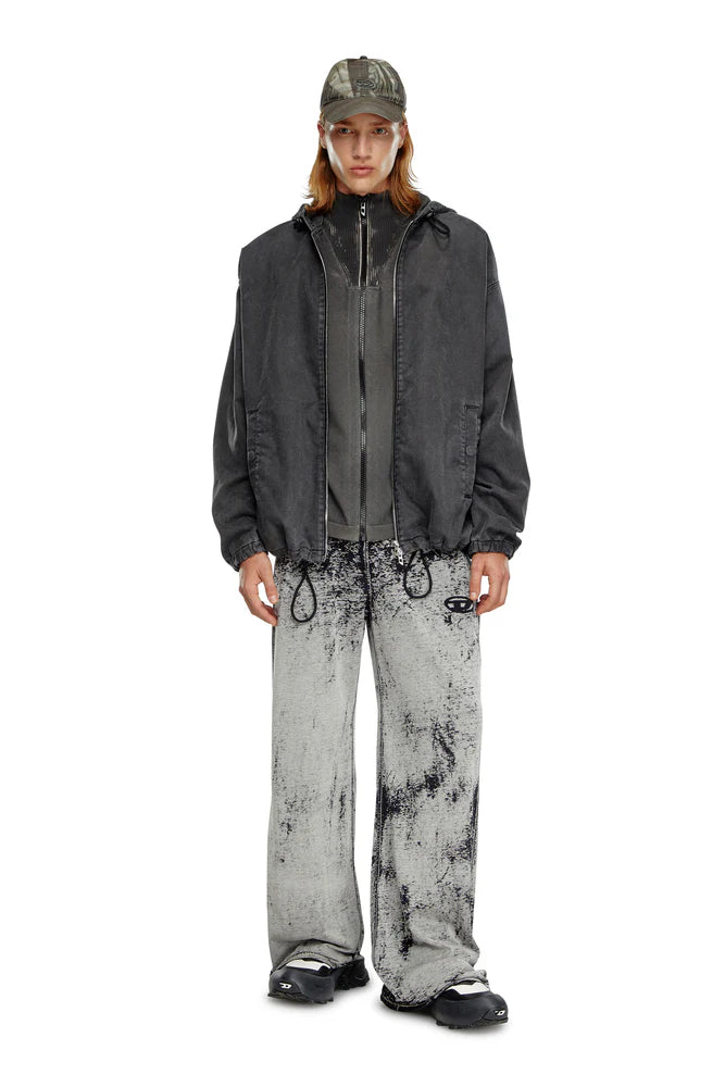 Track pants in burnout plated jersey