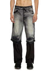 5-pocket pants with layered leg