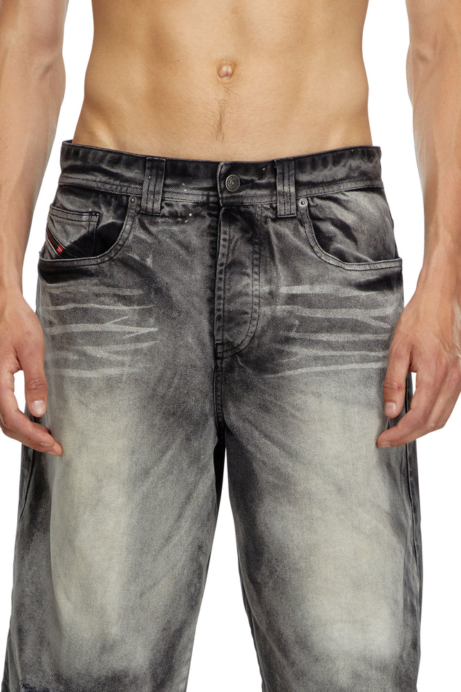 5-pocket pants with layered leg