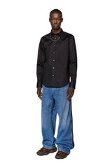 Micro-twill shirt with tonal embroidery