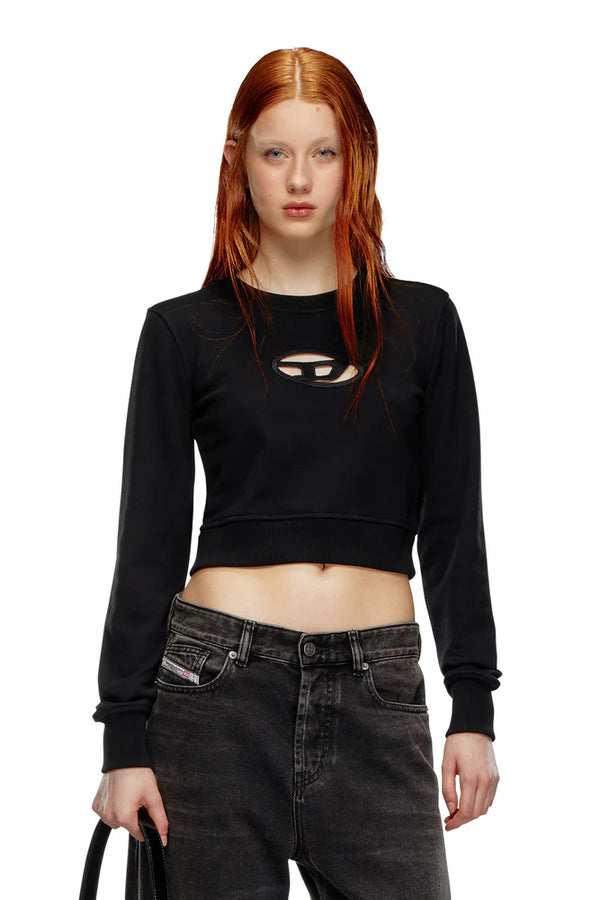 Cropped sweatshirt with cut-out logo