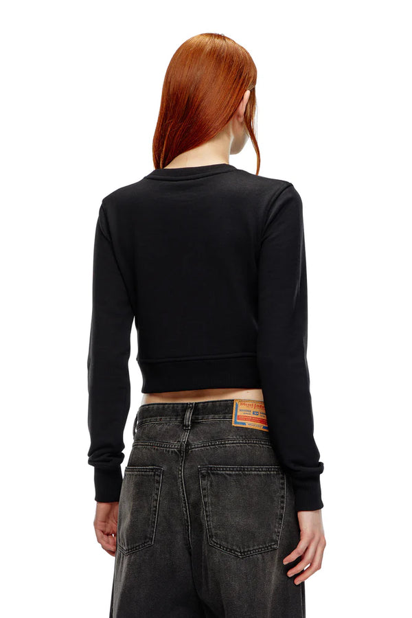 Cropped sweatshirt with cut-out logo