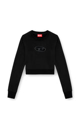 Cropped sweatshirt with cut-out logo