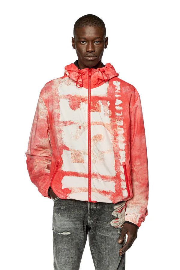 Watercolour-effect windbreaker with logo