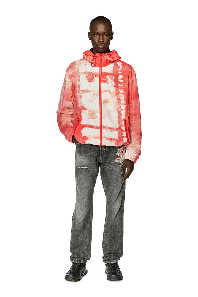 Watercolour-effect windbreaker with logo