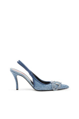 D-Venus-Slingback in rhinestone denim