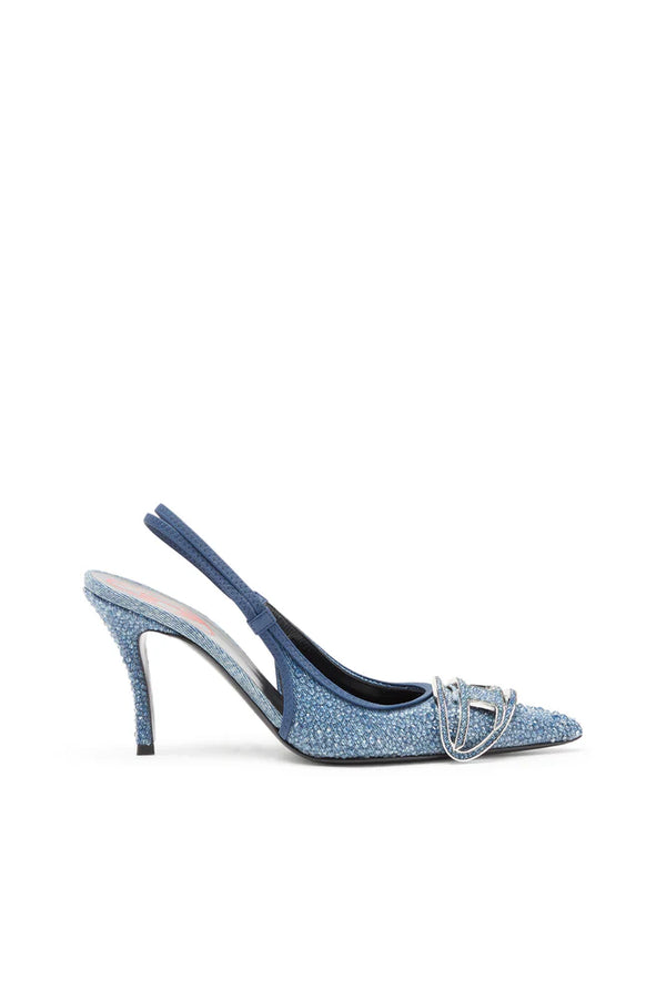D-Venus-Slingback in rhinestone denim