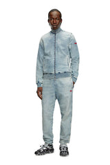 Zip-up sweater in Track Denim