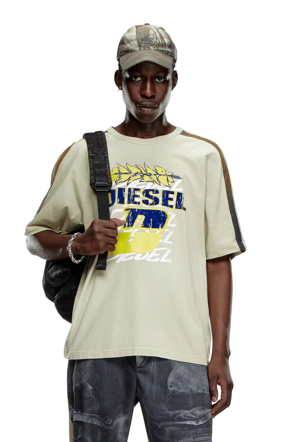 Faded T-shirt with flocked logo print