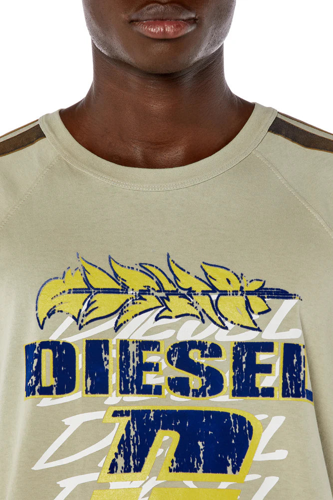 Faded T-shirt with flocked logo print