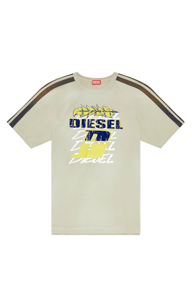 Faded T-shirt with flocked logo print