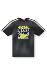 Faded T-shirt with flocked logo print