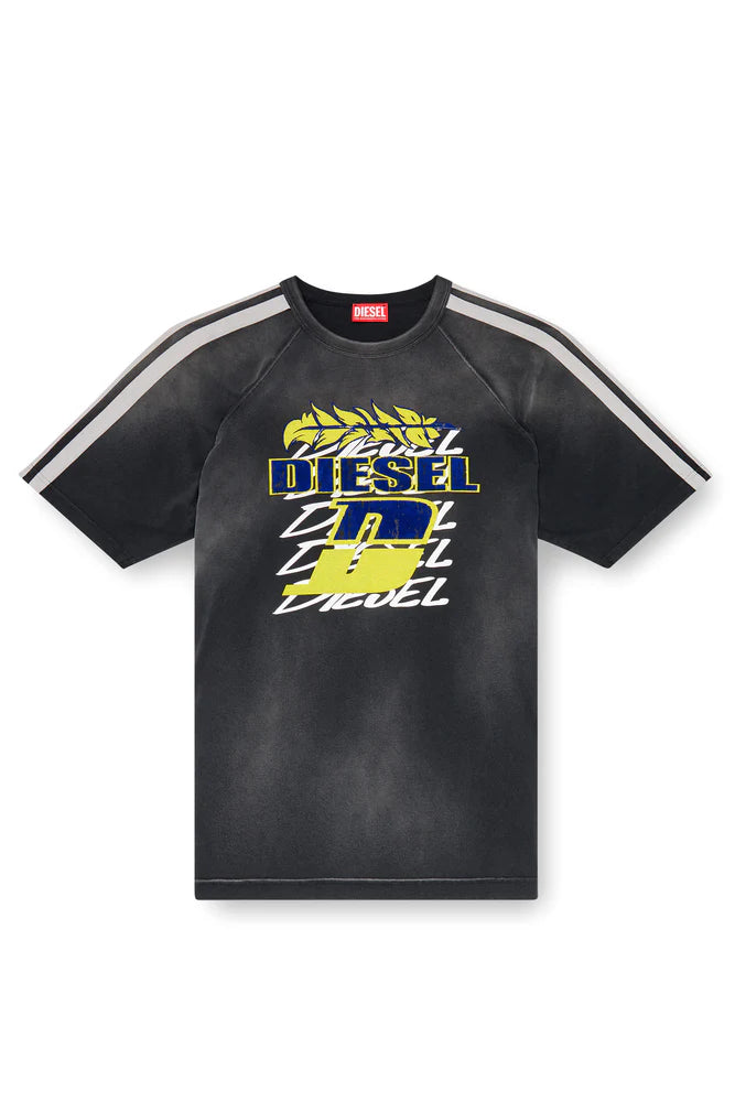 Faded T-shirt with flocked logo print