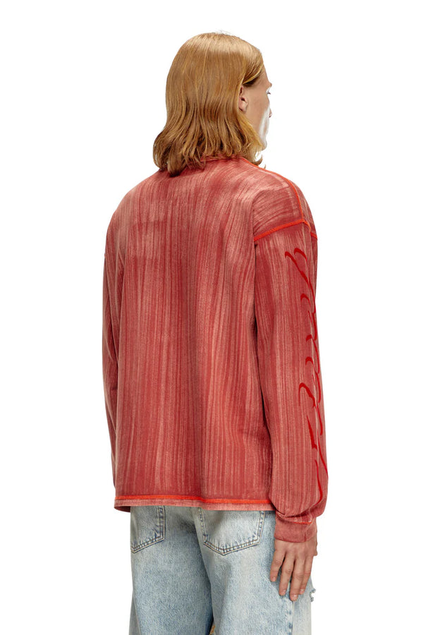Long-sleeve T-shirt with brushstroke fading