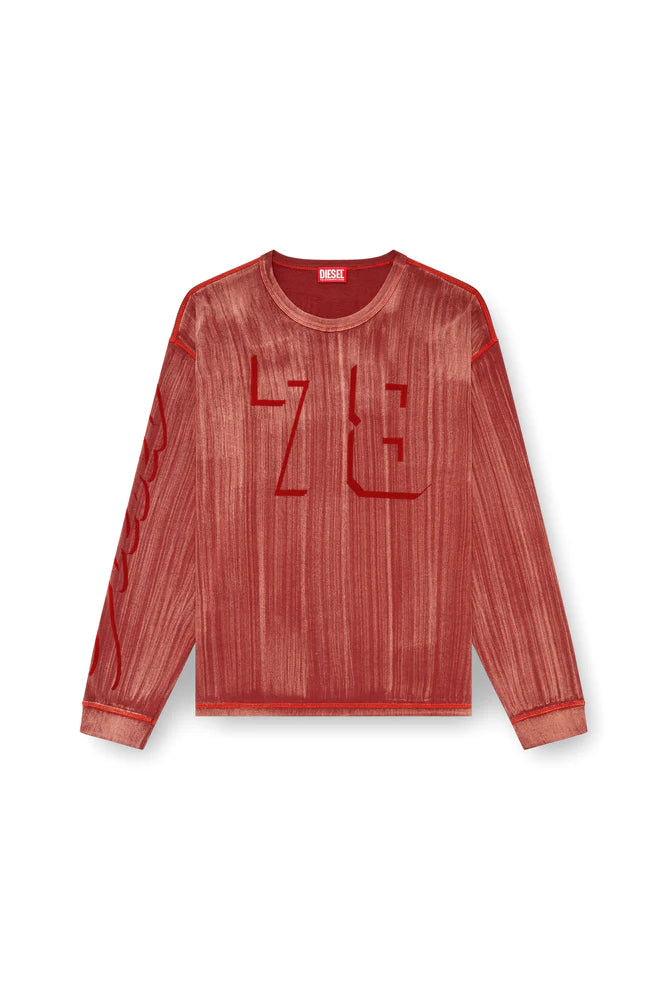 Long-sleeve T-shirt with brushstroke fading