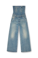 Denim strapless jumpsuit