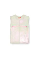 Metallic tank top with chest slit