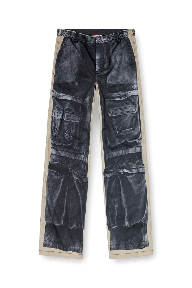 Twill trousers with cargo pant print