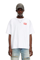 T-shirt with jacquard logo patch