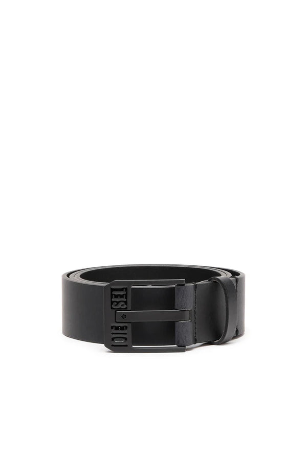 Leather Belt With Star Logo Buckle