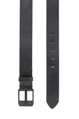 Leather Belt With Star Logo Buckle