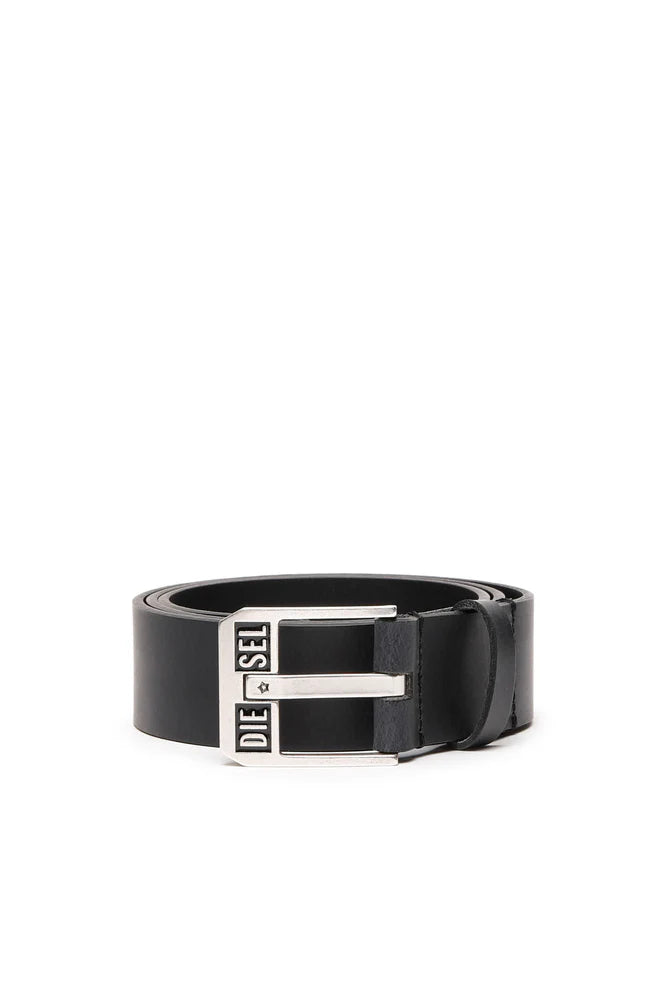 Leather Belt With Star Logo Buckle