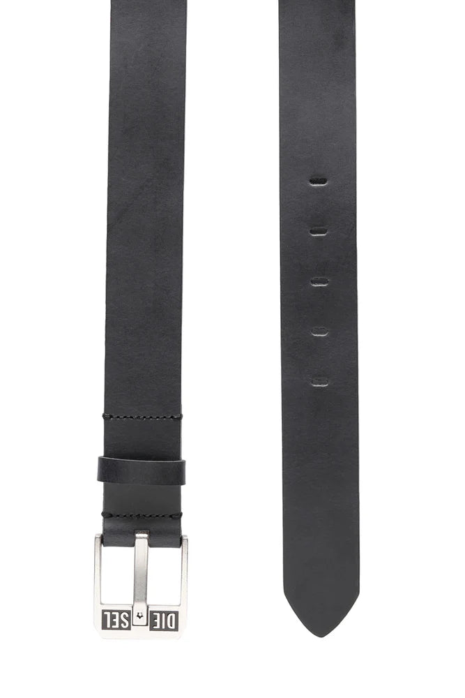 Leather Belt With Star Logo Buckle