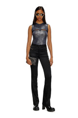 Metallic Tank Top With Chest Slit