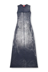 Long Metallic Dress With Zip Details