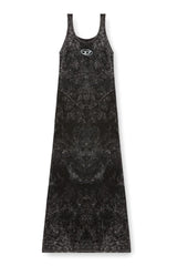 Maxi Dress In Marbled Stretch Jersey