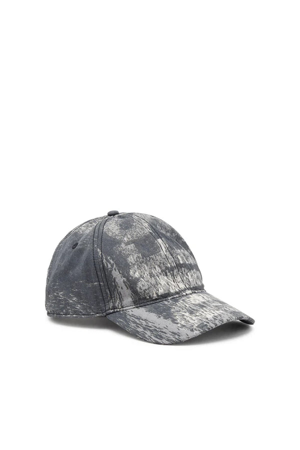Wrinkled Nylon Cap With Rain-Camo Print