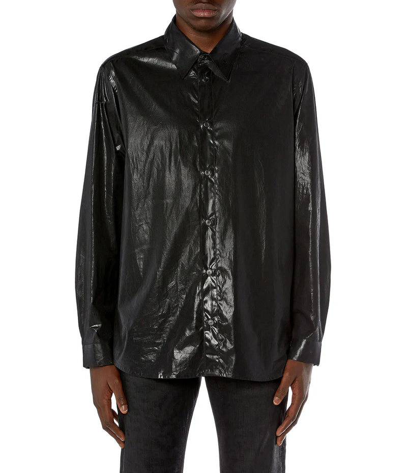 Poplin Shirt With Shiny Coated Effect