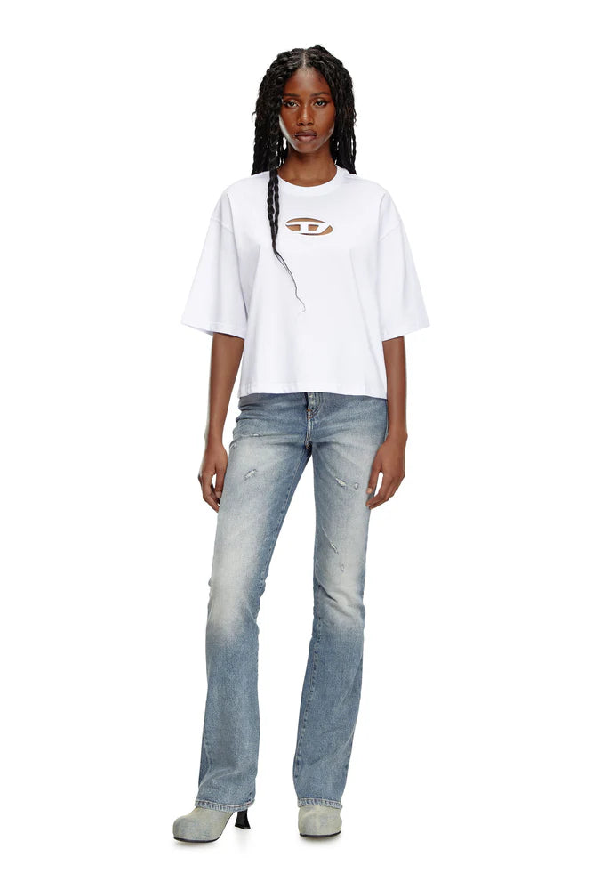 Boxy T-shirt with cut-out Oval D logo