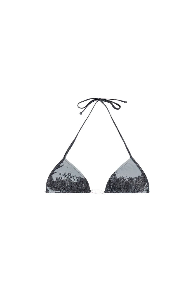 Bikini Top With Denim Print