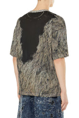 Camo T-Shirt With Devoré Sweat Stains