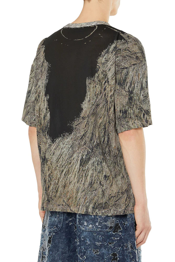 Camo T-Shirt With Devoré Sweat Stains