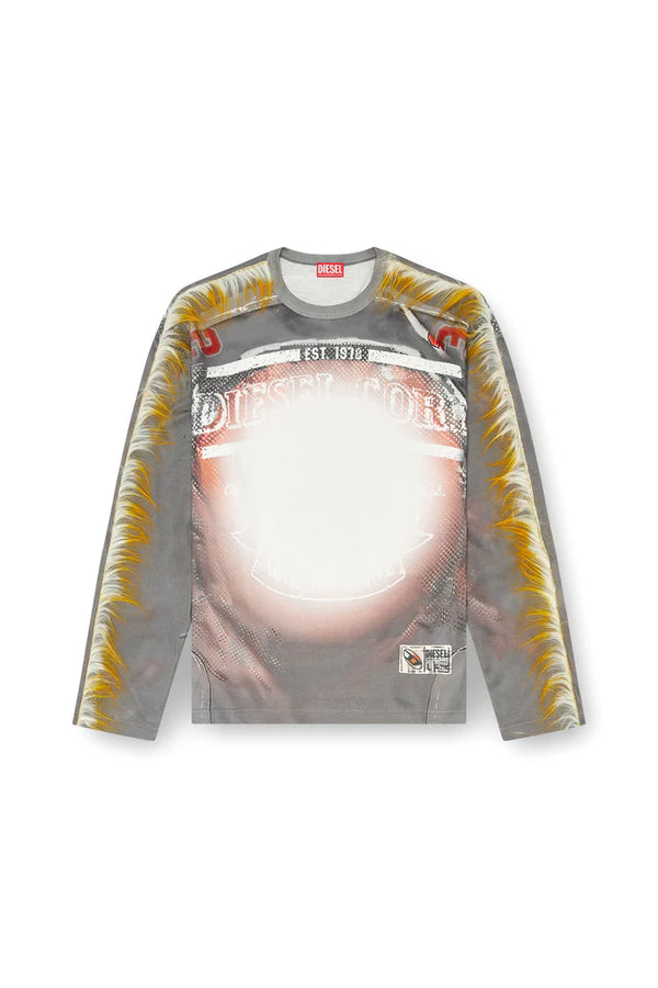 Long-Sleeve T-Shirt With  Fuzzy Trims