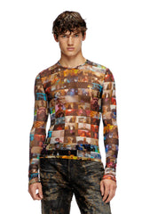Stretch Tulle Top With Livestream Print
