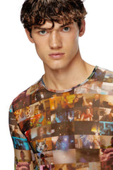 Stretch Tulle Top With Livestream Print